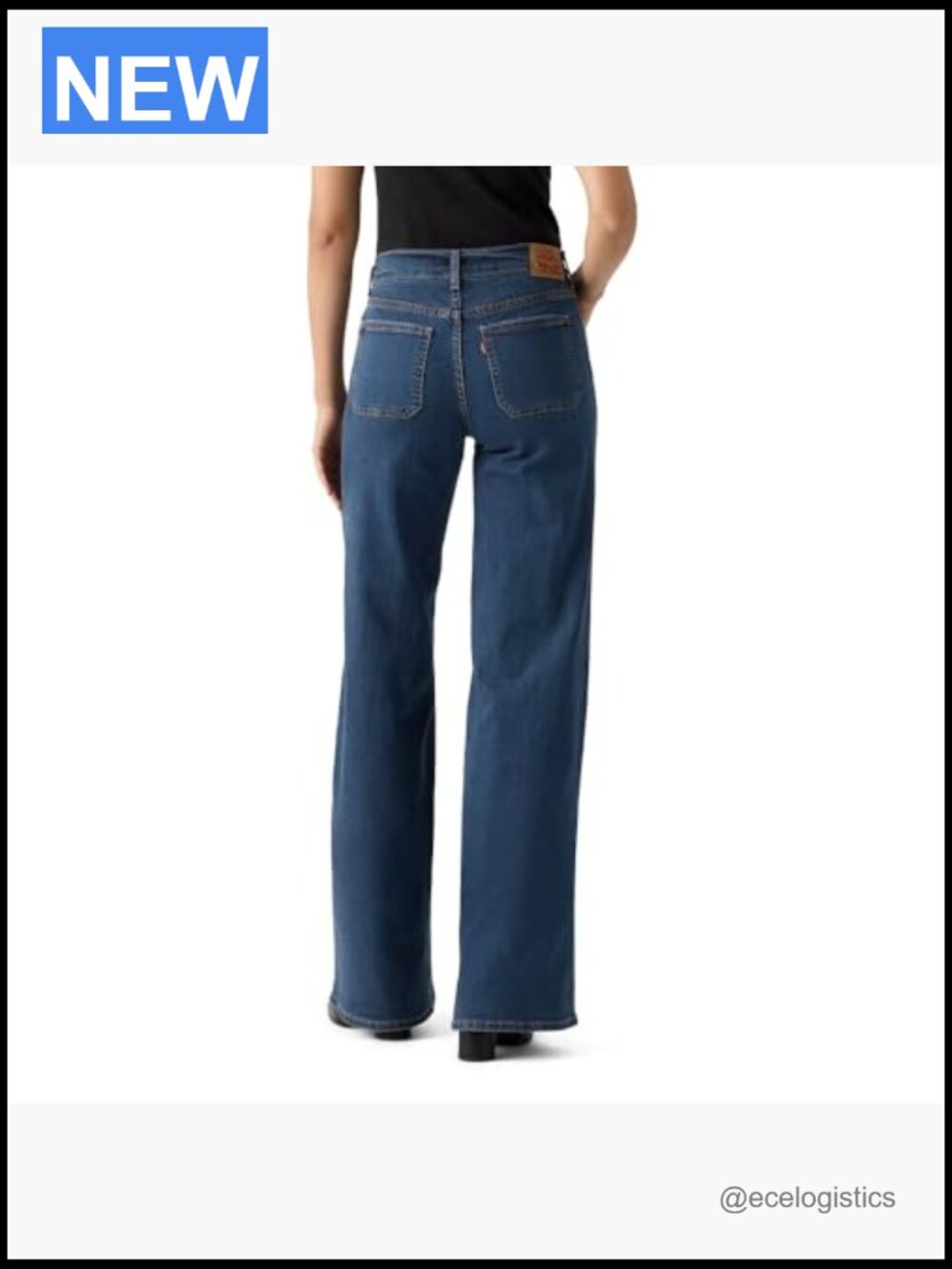 Womens Mid Rise Stretch Wide Leg Jeans 32 Inseam - Picture 2 of 3